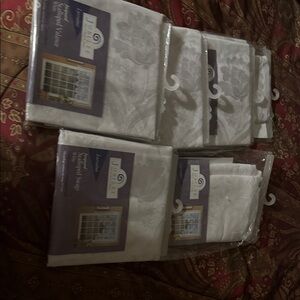 JCPenney White Jacquard Curtain Set